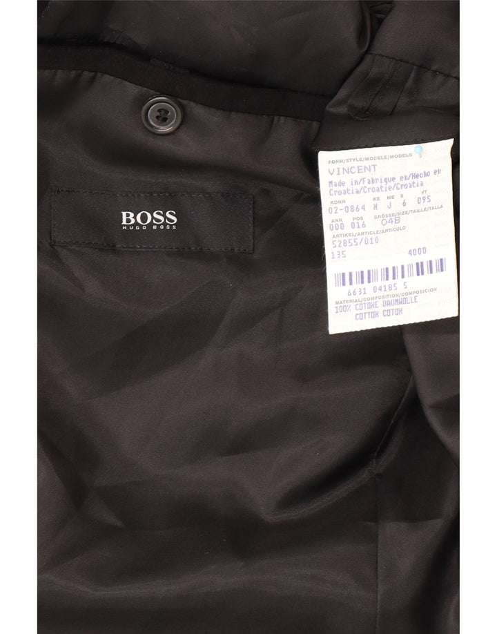 Blazer pentru bărbați HUGO BOSS, cu 2 nasturi, EU 48, bumbac mediu negru