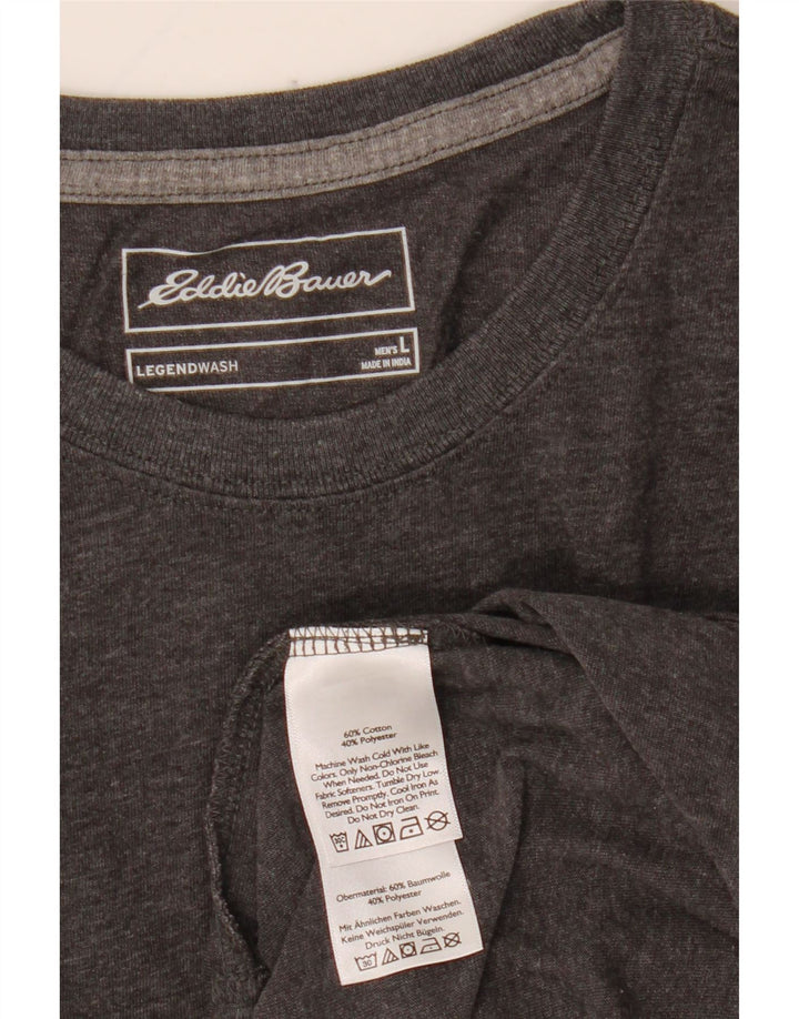 EDDIE BAUER Top pentru bărbați cu mânecă lungă, mare, gri bumbac