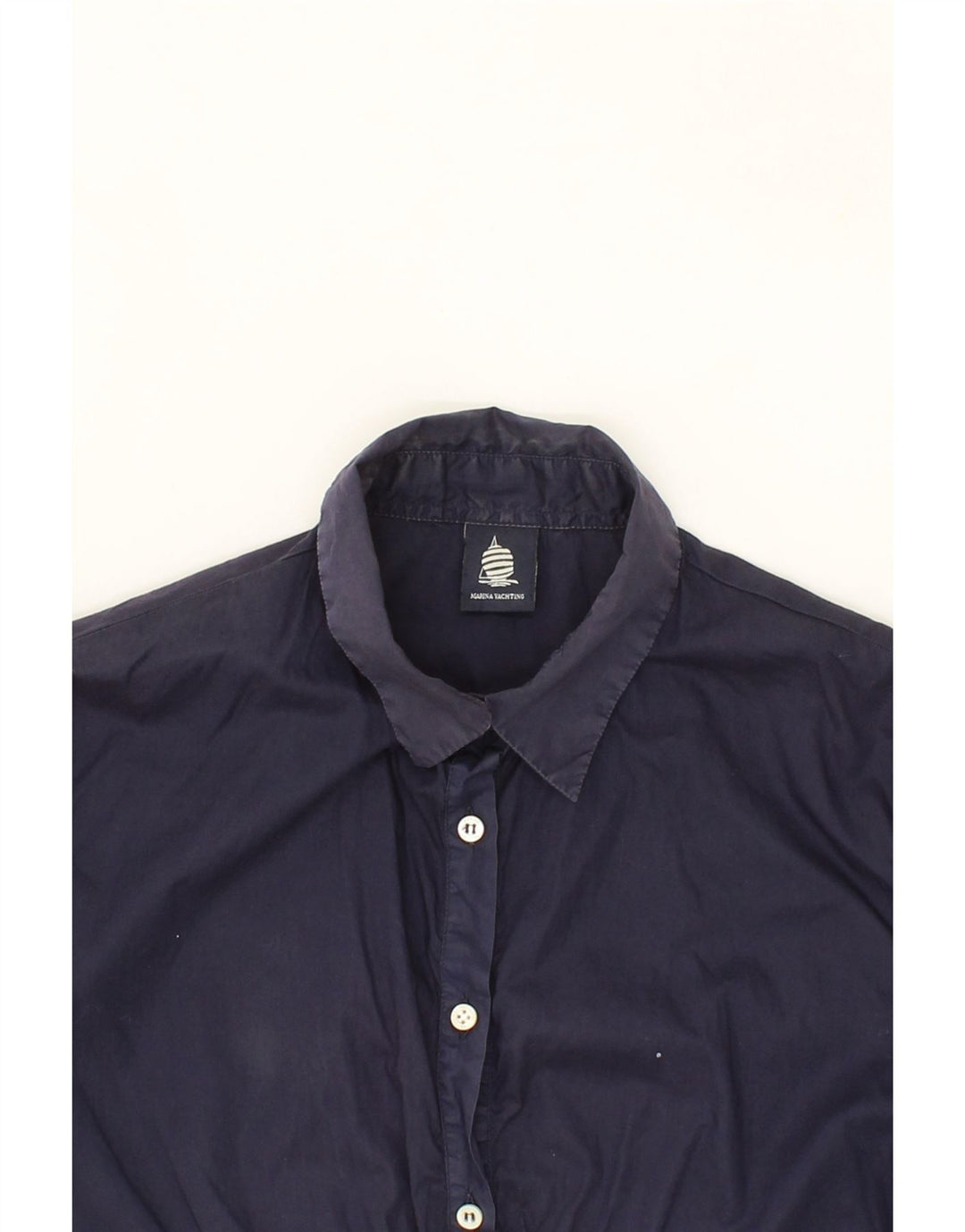 MARINA YACHTING Womens Short Sleeve Pullover Shirt UK 14 Large Navy Blue Vintage Marina Yachting and Second-Hand Marina Yachting from Messina Hembry 