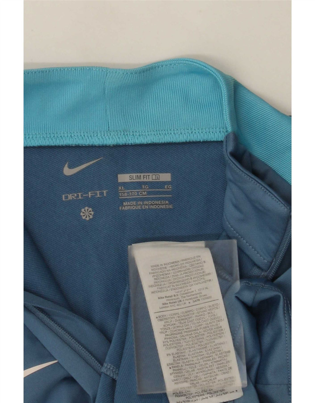Top trening Nike Dri Fit Slim, cu fermoar, cu pulover, 13-14 ani, XL, albastru