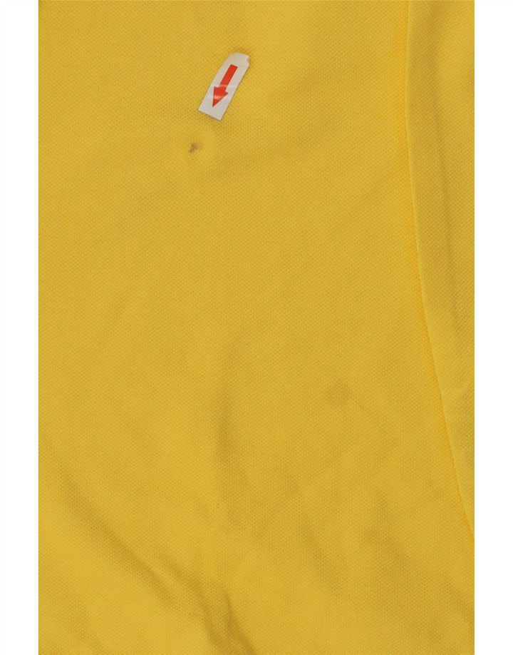 Tricou polo pentru bărbați Lotto din bumbac galben mare