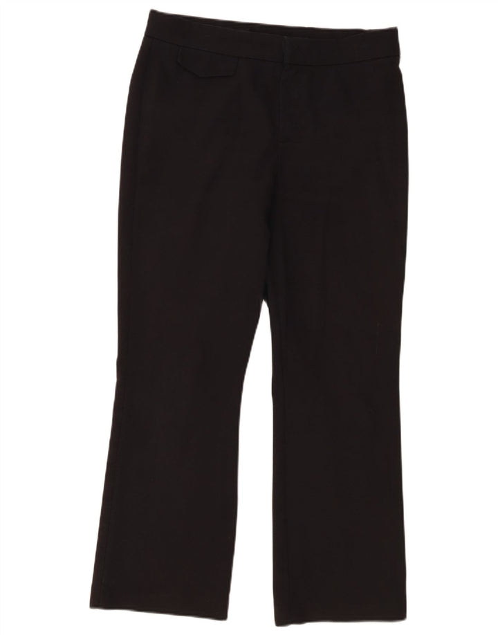 Pantaloni tăiați pentru femei Zara Bootcut Mediu L28 L25 Bumbac negru