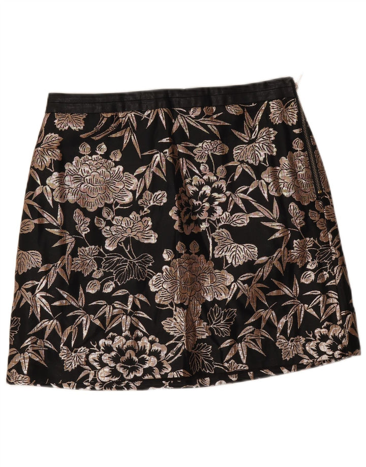 Fusta mini pentru femei Oasis UK 12 Medium W30 Negru Floral