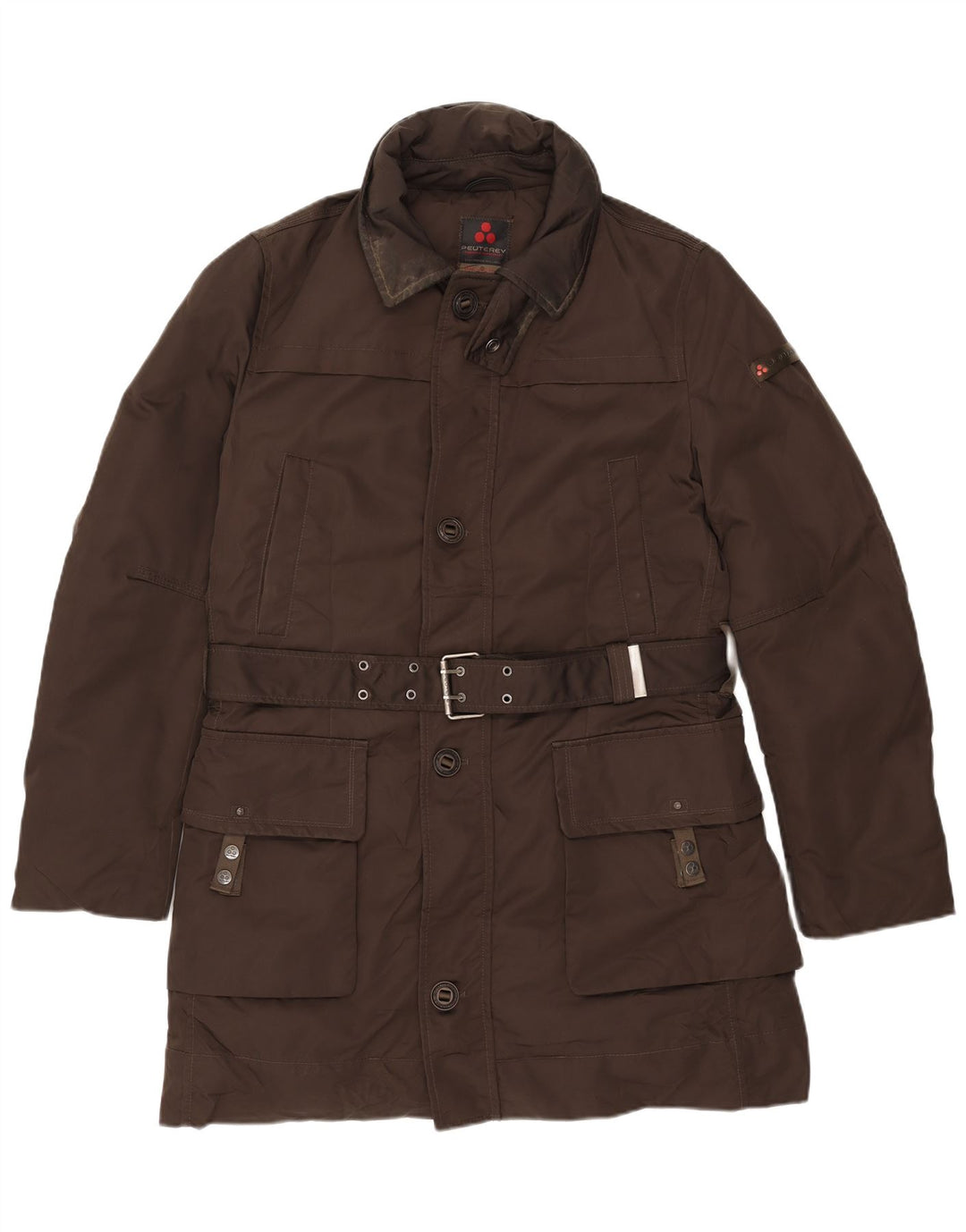 PEUTEREY Womens Windbreaker Coat UK 14 Medium Brown Polyester