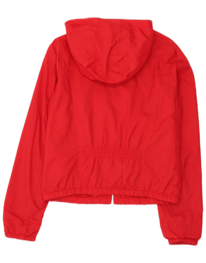 Jachetă de ploaie cu glugă pentru femei Hollister UK 12 Medium Red Nylon