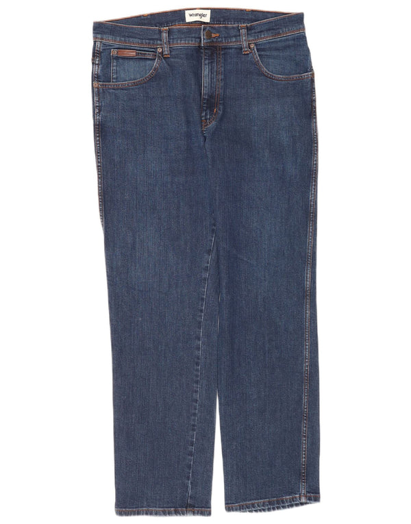 Blugi drepte pentru bărbați Wrangler Texas W34 L32 Bumbac albastru