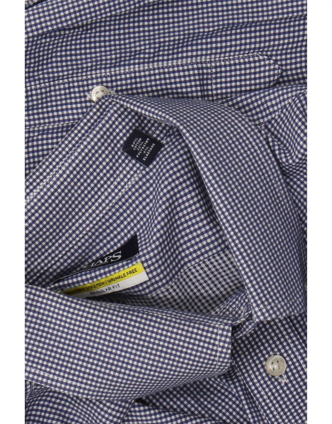 Cămașă Chaps pentru bărbați, cu o formă regulată, mărimea 18 2XL, bumbac vichy albastru