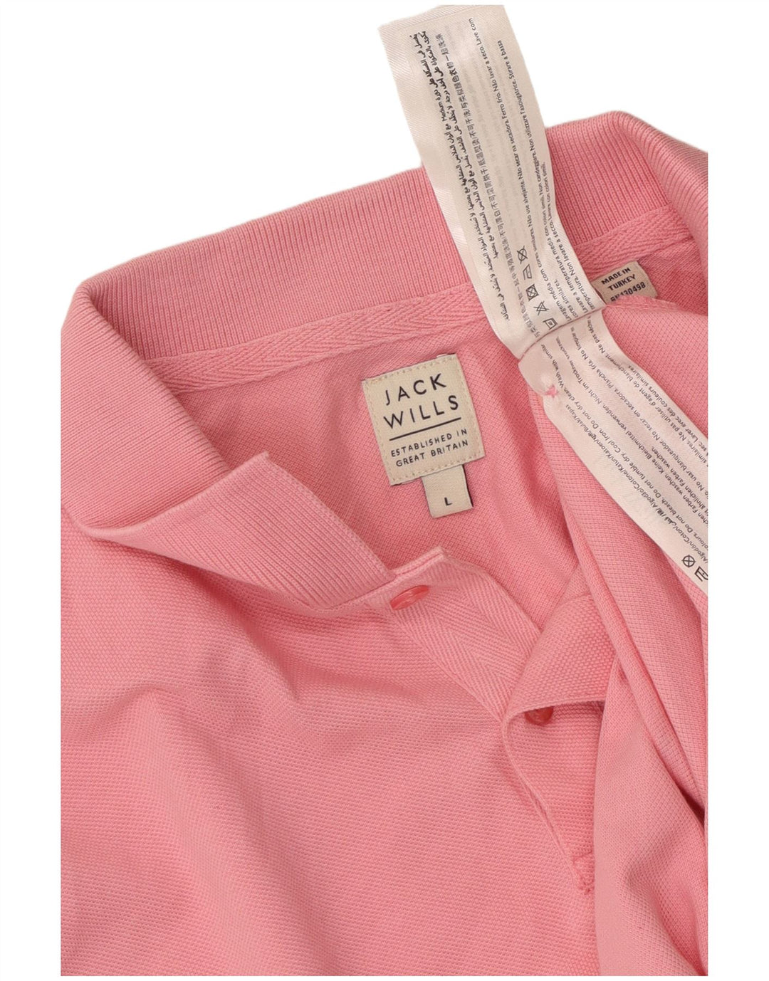 JACK WILLS Tricou polo pentru bărbați, bumbac roz mare