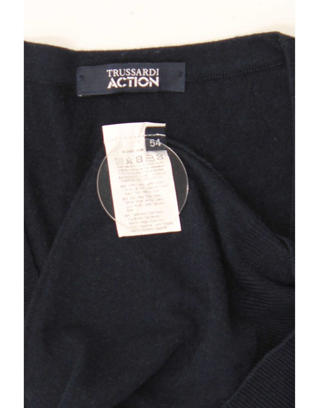 Pulover cardigan pentru bărbați Trussardi IT 54 XL Lână bleumarin