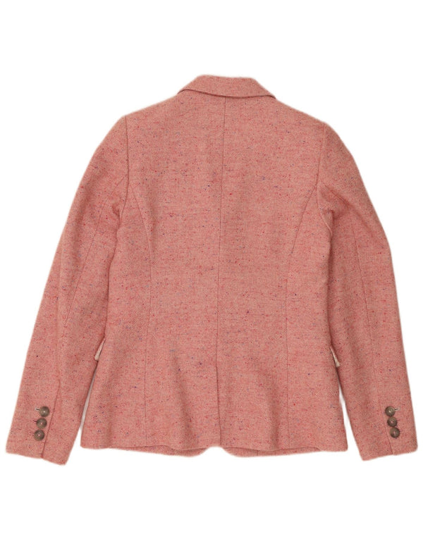 Jachetă Blazer pentru femei Joules, cu 2 nasturi, UK 8, lână roz cu pete mici