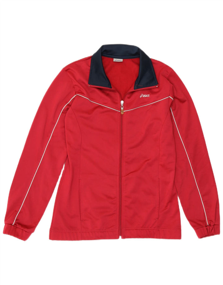 Jachetă de trening pentru femei Asics UK 14, roșu mediu, poliester color bloc