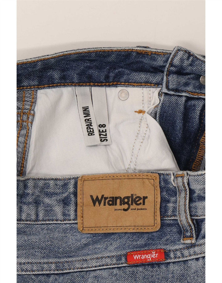 Fusta de blugi învechită pentru femei Wrangler UK 8 Small W27 Blue