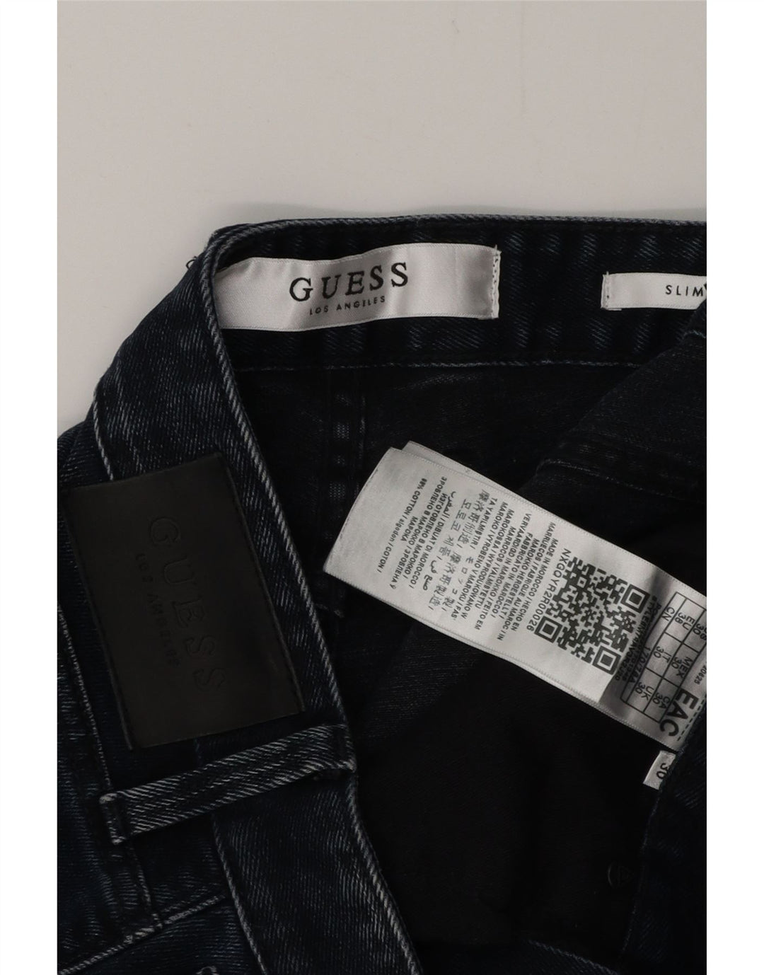Pantaloni scurți GUESS pentru bărbați, subțiri, învechiți, din denim, W30, bumbac mediu albastru bleumarin