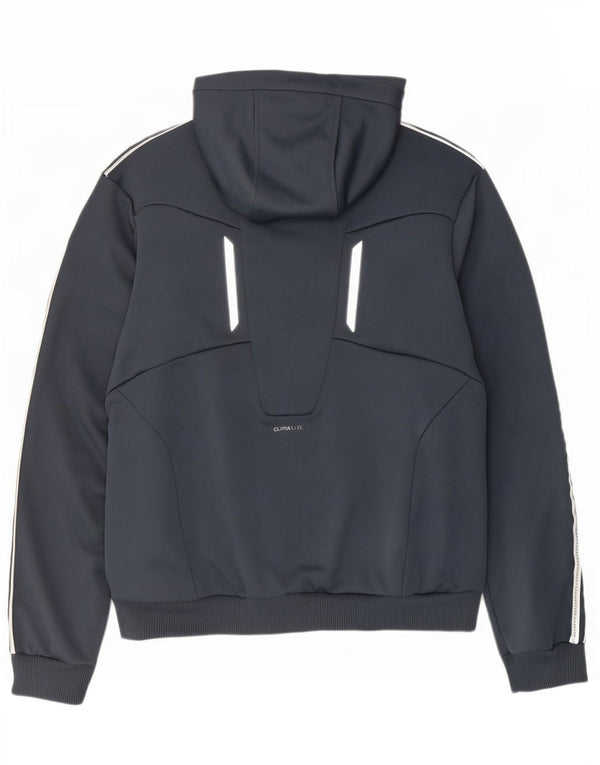 Pulover Adidas Climalite Zip pentru bărbați, mare, gri, poliester color bloc