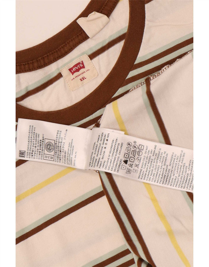 Tricou pentru bărbați Levi's Top 2XL din bumbac cu dungi alb