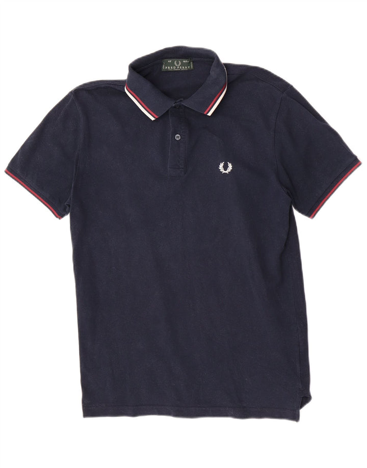 Cămașă polo Fred Perry pentru bărbați, bumbac mediu albastru bleumarin