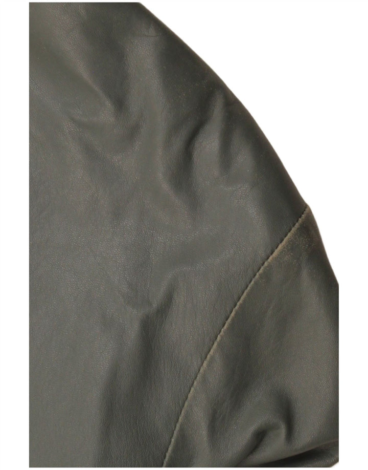 Bomber din piele pentru femei VINTAGE UK 12 din piele gri medie