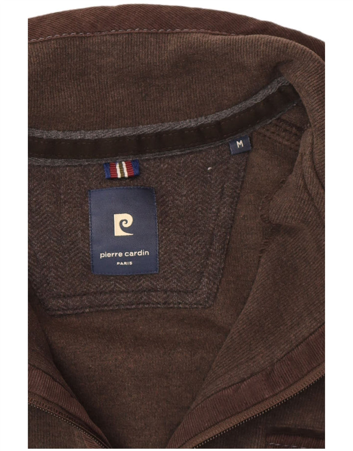 Pulover pentru bărbați Pierre Cardin, cu fermoar și gât, maro mediu