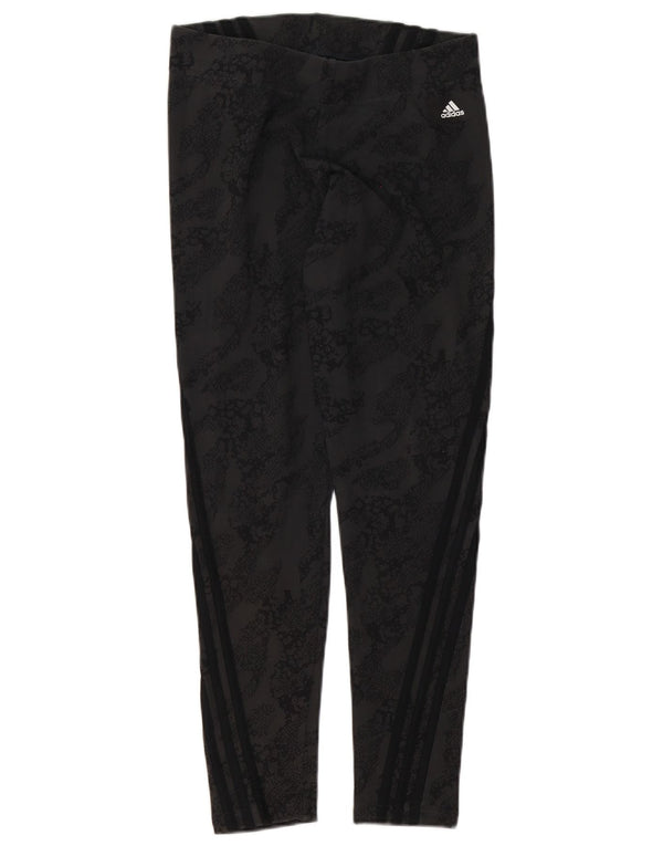 Leggings pentru femei Adidas UK 12/14 Medium Black Animal Print Bumbac