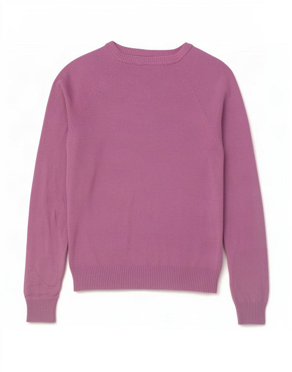 Pulover cu decolteu în V Zara pentru femei UK 10 Bumbac violet mic