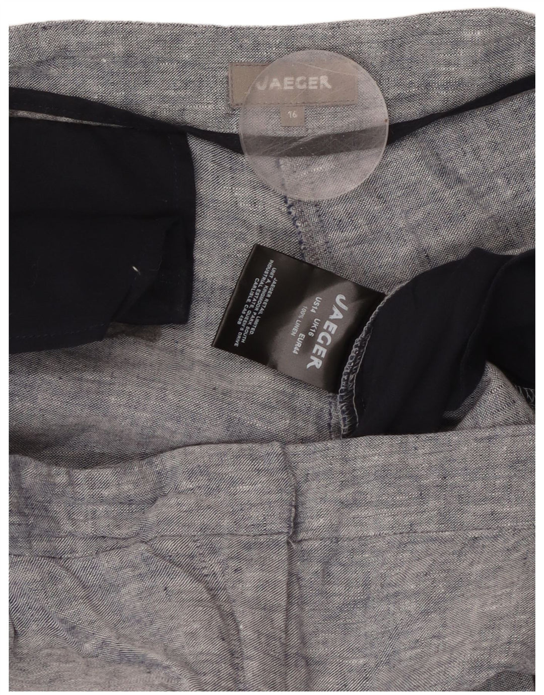 Pantaloni tăiați drepți pentru femei JAEGER UK 16 mare L36 L25 in albastru