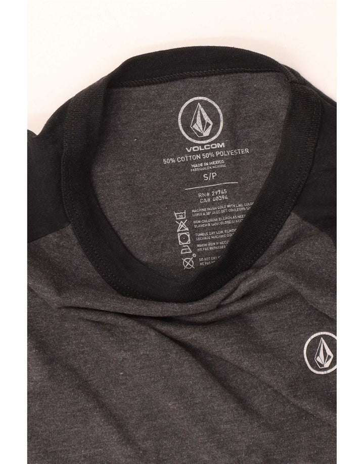 Top pentru femei Volcom cu mâneci 3/4 UK 10 mic gri, bumbac color bloc