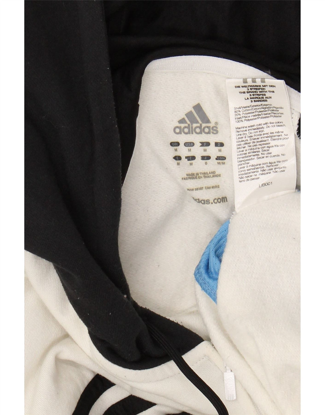 ADIDAS Mens Hoodie Jumper Medium White Colourblock Cotton
