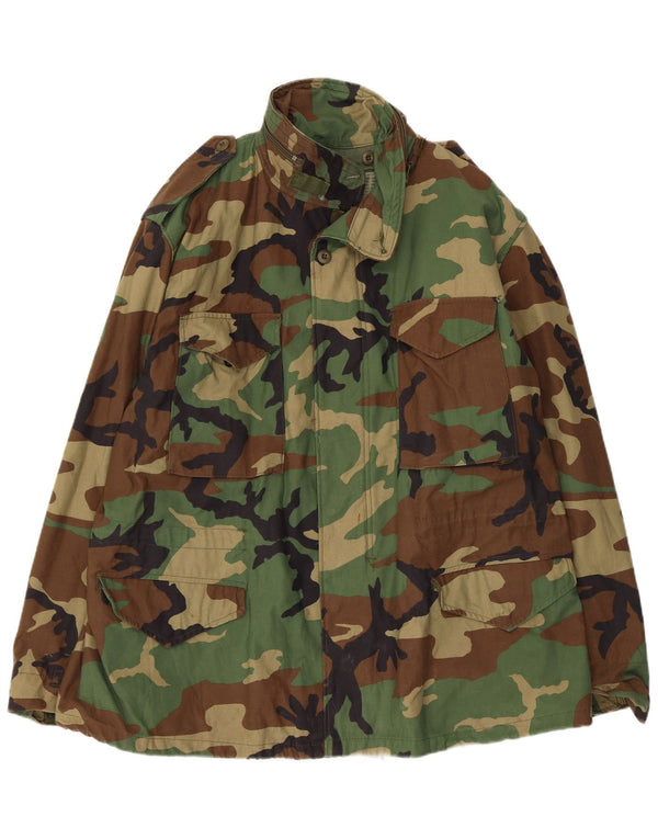 Jachetă militară vintage pentru bărbați UK 42 XL, bumbac camuflaj verde