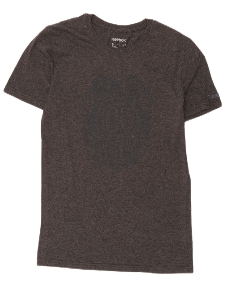 Tricou grafic pentru bărbați Reebok Top mic, gri, poliester pătat