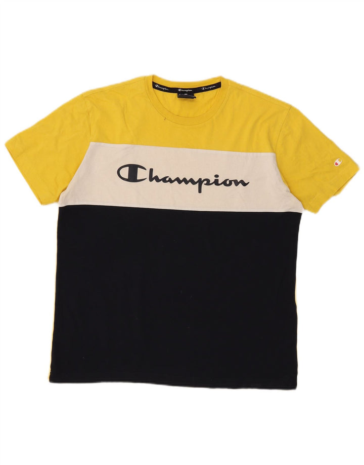 Tricou grafic pentru bărbați Champion Top Mediu Negru Colorblock