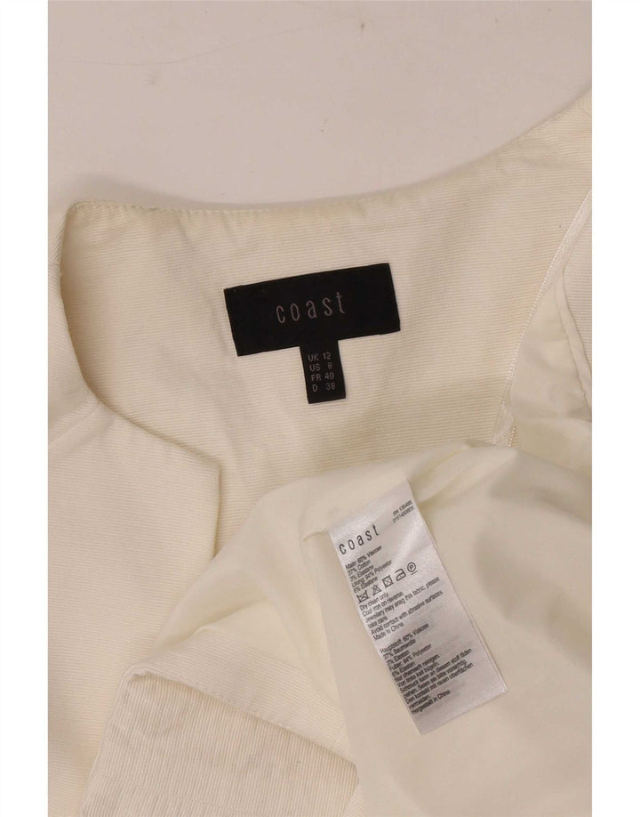 Jachetă Bolero cu mâneci 3/4 pentru femei Coast UK 12 Medium White Viscose