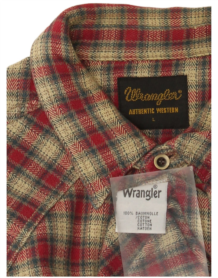 Cămașă de flanel pentru bărbați Wrangler, bumbac cu carouri roșii mari