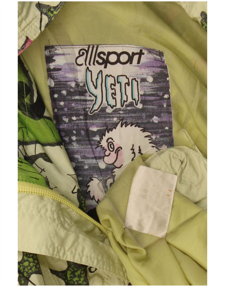 VINTAGE Jachetă de vânt supradimensionată pentru femei EU 44 XL verde geometrică