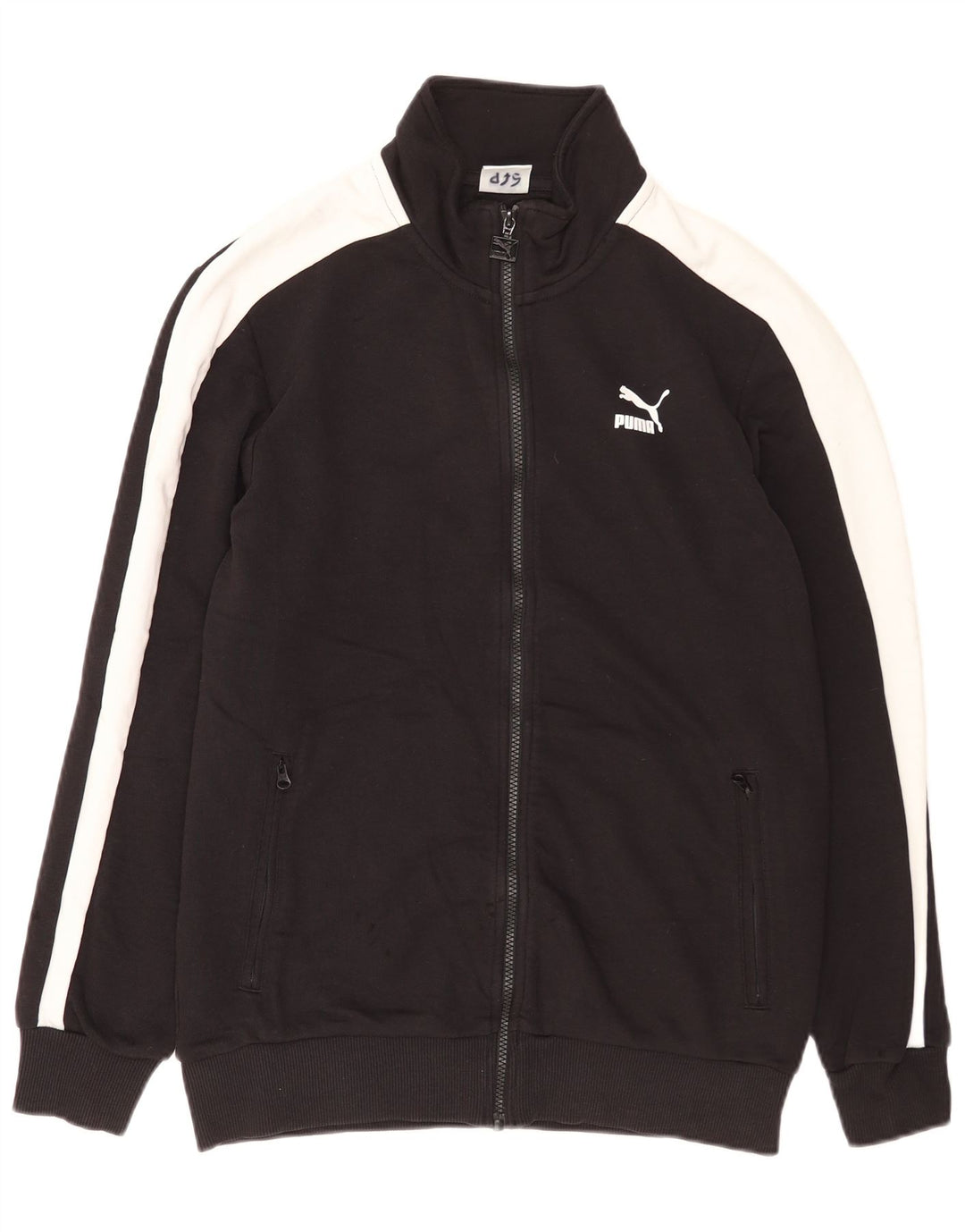 Jachetă de top pentru trening grafic Puma pentru bărbați, bumbac color bloc negru mediu