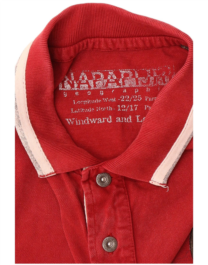 Tricou Polo Geographic Bărbați NAPAPIJRI Roșu Mediu