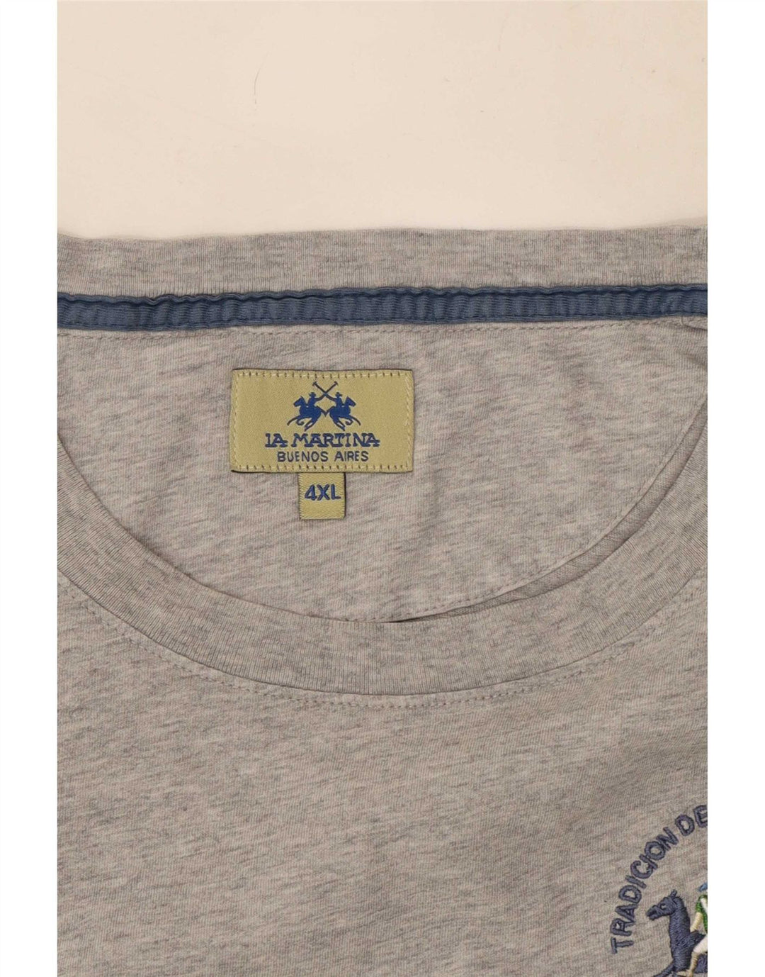 La Martina Bărbați Tricou Top 4XL Gri Pete