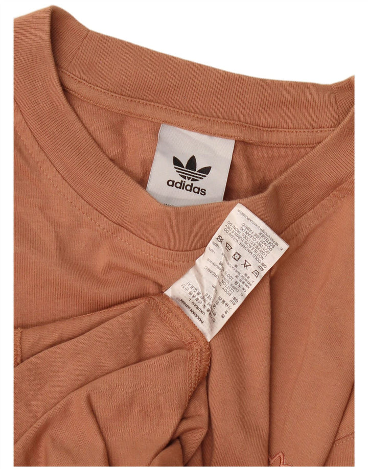 Tricou pentru bărbați Adidas Top din bumbac maro mediu