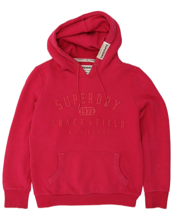 Pulover Superdry pentru damă, cu grafică, UK 12, bumbac roz mediu