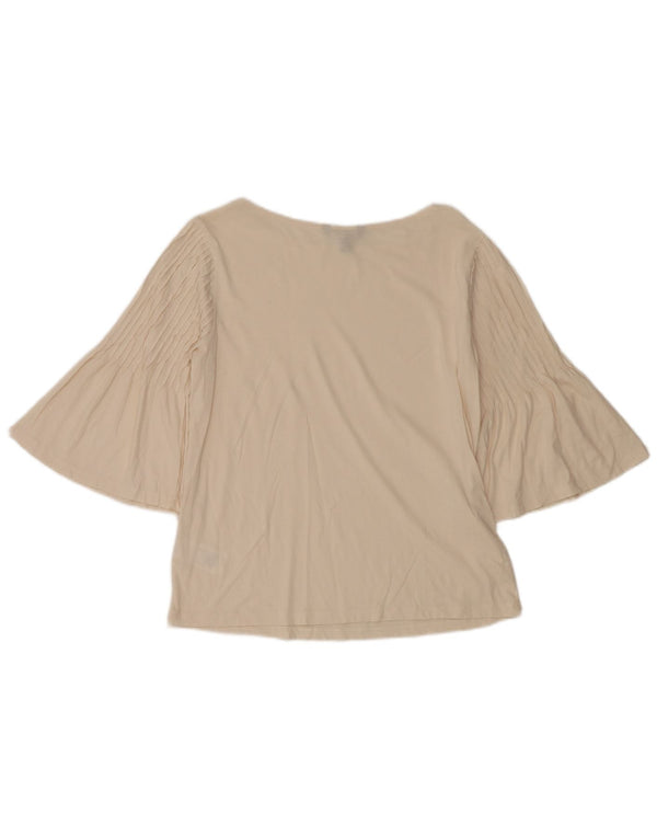 Top pentru femei Ralph Lauren cu mâneci 3/4 UK 14 mediu bumbac alb