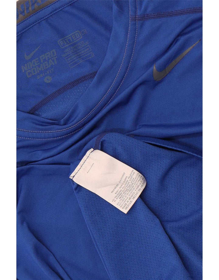 Nike pentru bărbați Dri Fit Top cu mânecă lungă, mare, albastru, poliester