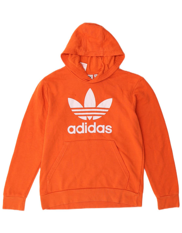 Pulover ADIDAS pentru băieți, cu grafică, 12-13 ani, bumbac portocaliu