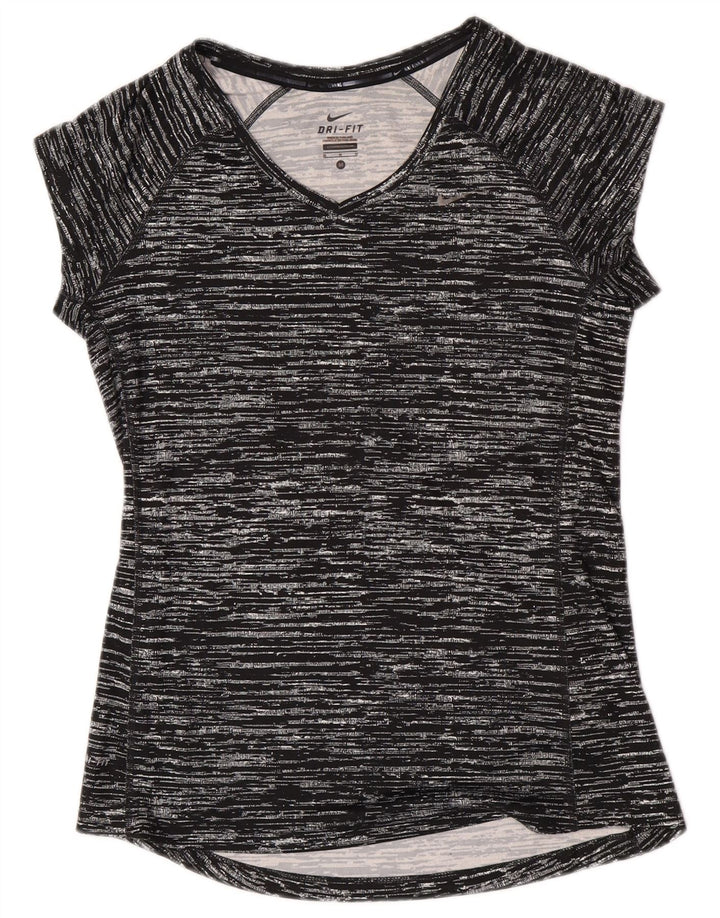 Tricou Nike Dri Fit pentru femei Top UK 12 Medium Black Flecked Poliester