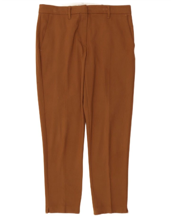 MARELLA Pantaloni de costum subțiri pentru femei UK 14 Large L34 L28 Maro Poliester