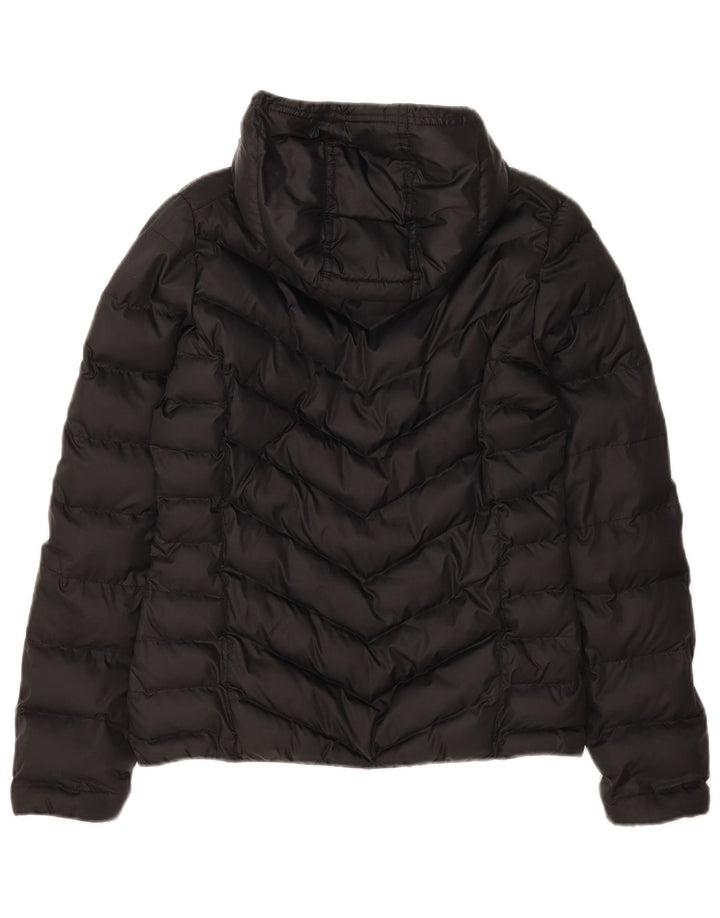Jachetă căptușită cu glugă Adidas pentru femei UK 10 Poliester negru mic