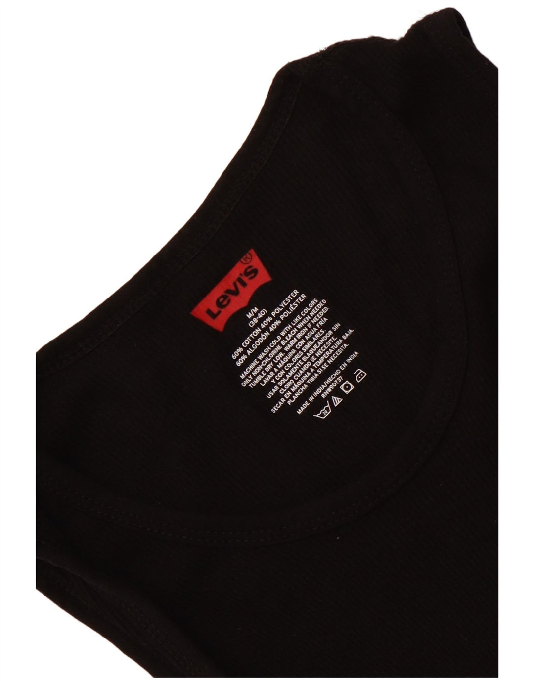 Vestă pentru bărbați LEVI'S UK 38/40, bumbac mediu negru