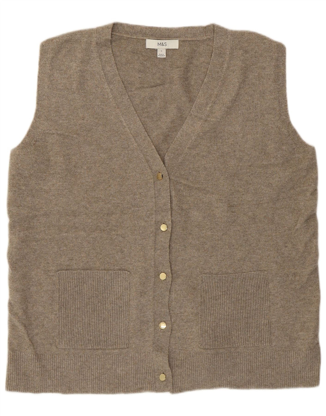 Pulover cardigan fără mâneci pentru femei Marks & Spencer UK 16 mare gri