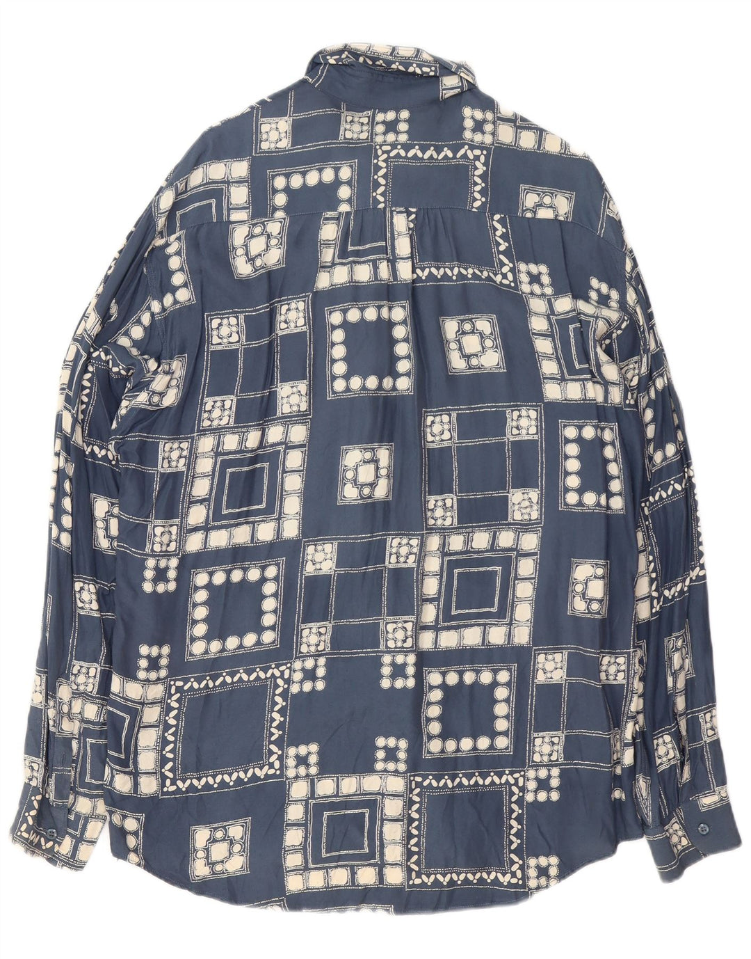 Cămașă Bărbați VINTAGE Mare Bleumarin Geometric