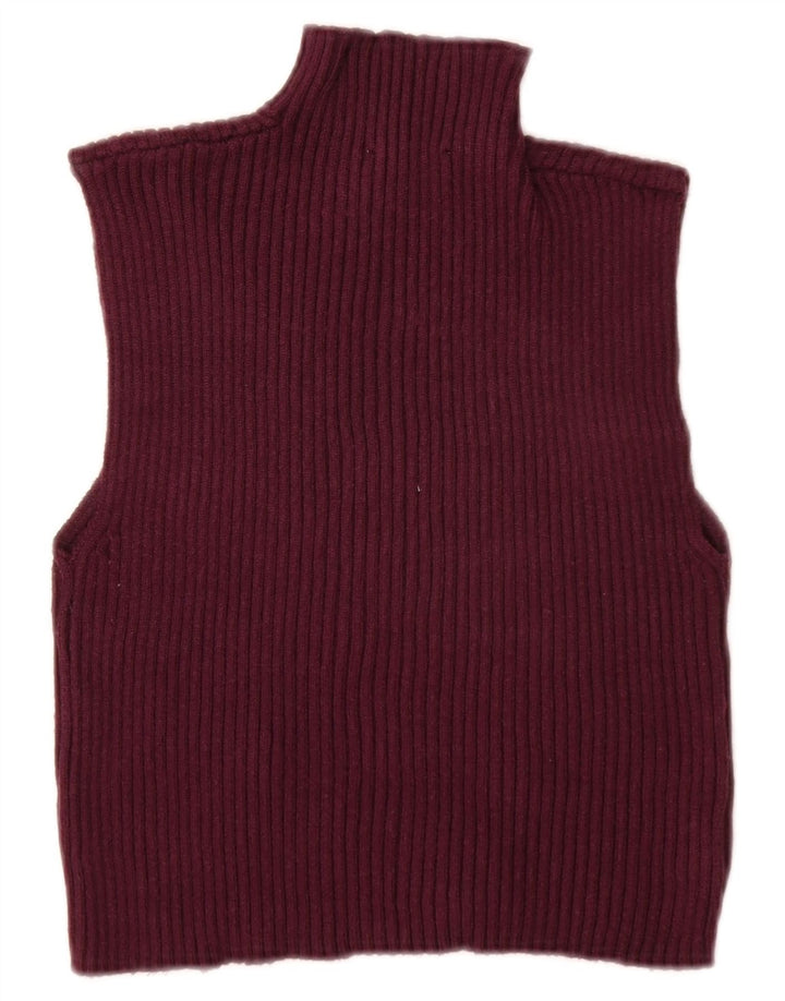 Vâscoză cu vestă crop ZARA pentru femei UK 12 Medium Burgundy