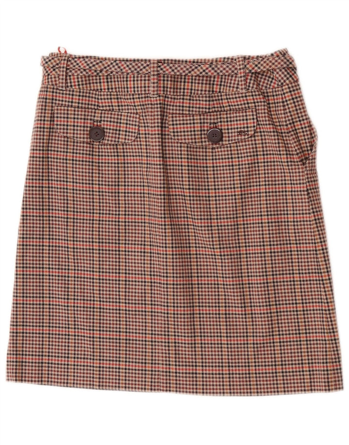Fusta mini pentru femei Ben Sherman, mic W27, bumbac cu carouri maro