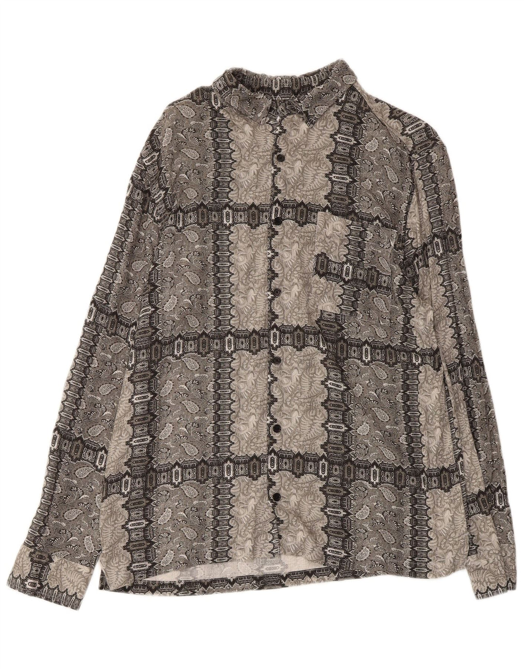 Cămașă Bărbați TOPMAN Gri Mediu Paisley Viscose